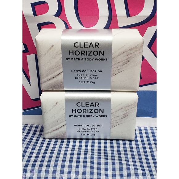 BBW Clean Horizon Men's Collection Shea Butter Cleansing Bar Soap Set of 2 - Picture 1 of 2